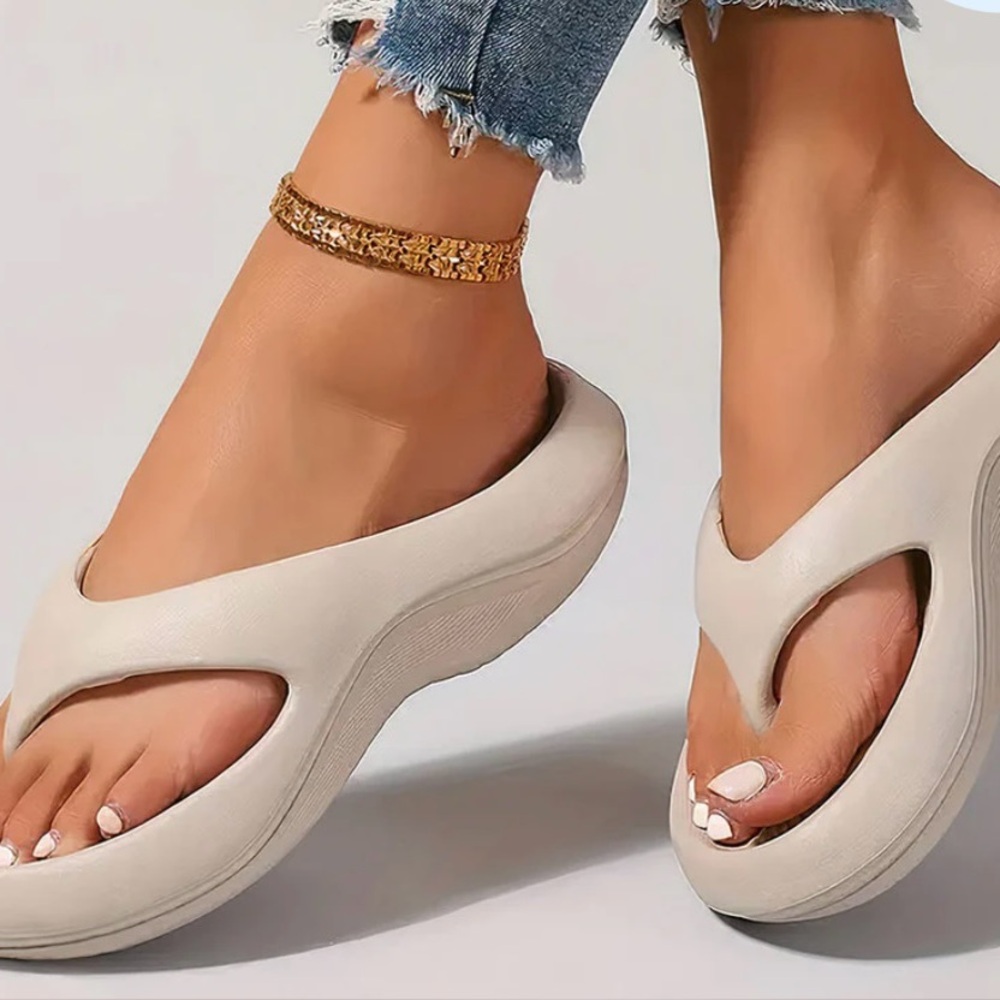 Elegant Cream Slide Sandals NWOT